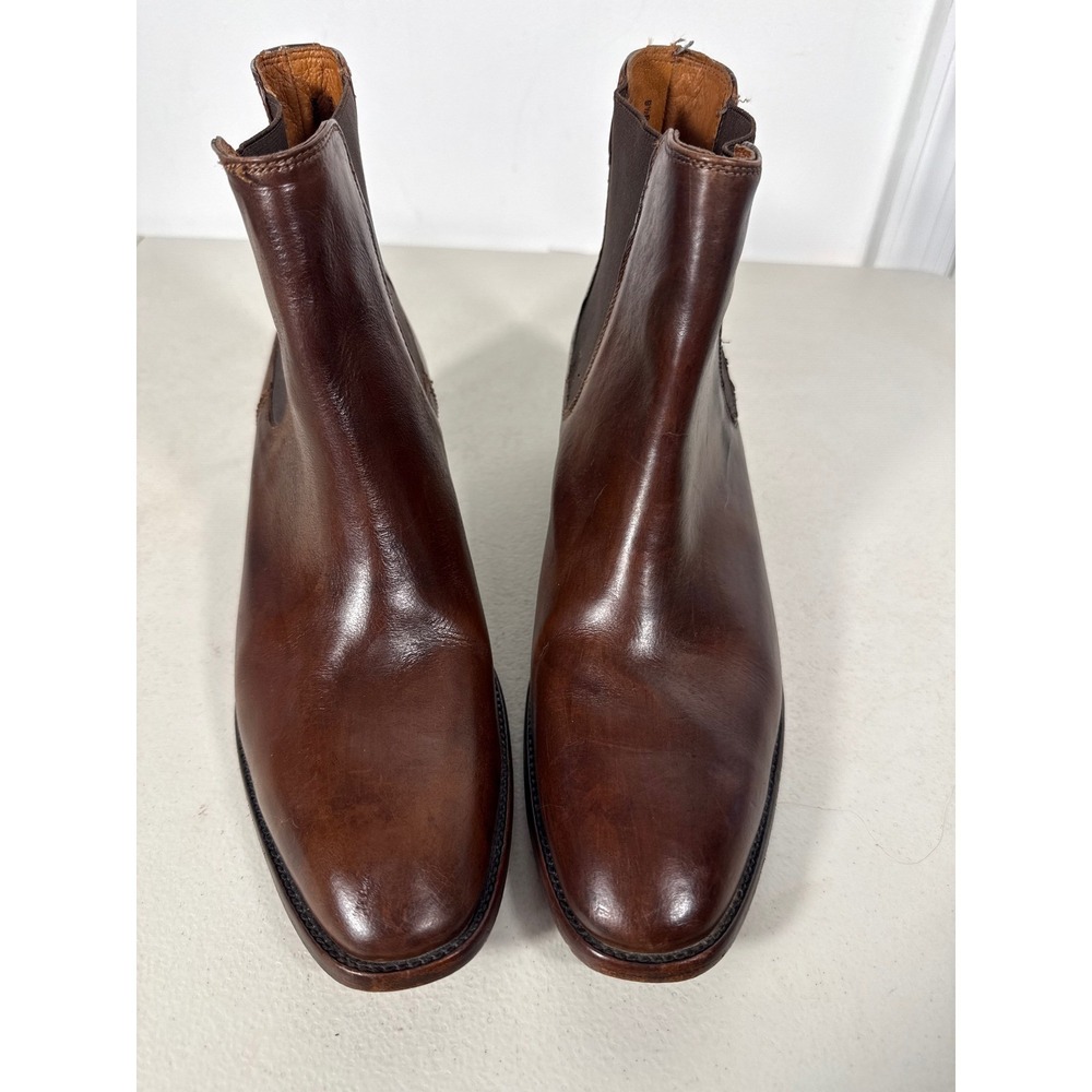 Frye Womens Cognac Leather Chelsea Ankle Boot Block Heel Brown Size 9.5 B mexico
